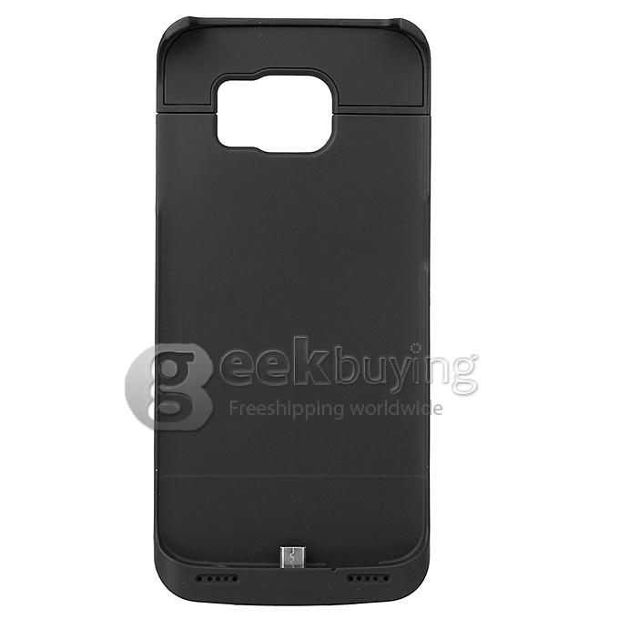 4200mah External Back Power Bank Rechargeable Battery Cover Case For Samsung S6 Edge - Black