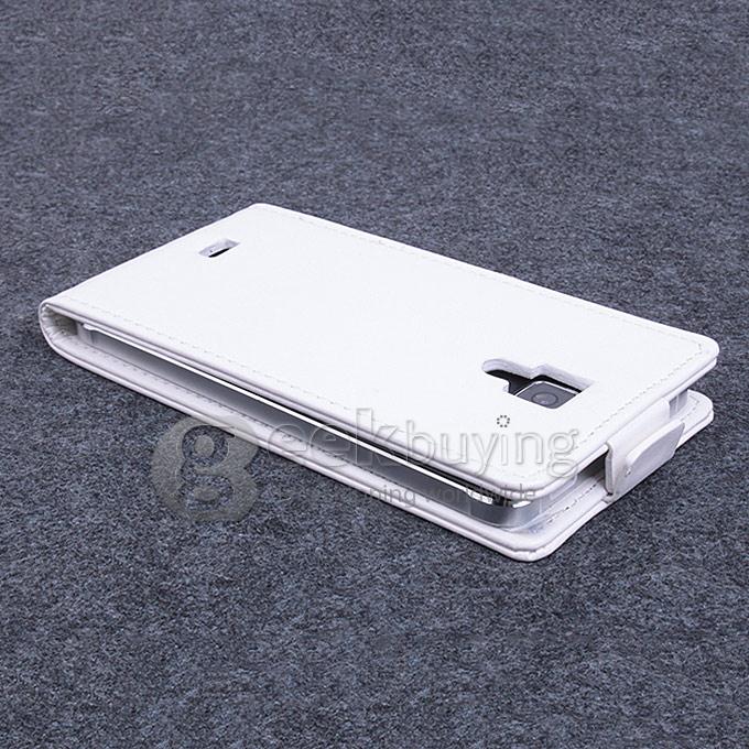 Protective Hard Cover Flip Stand Leather Case for DOOGEE IRON-BONE DG750 -White
