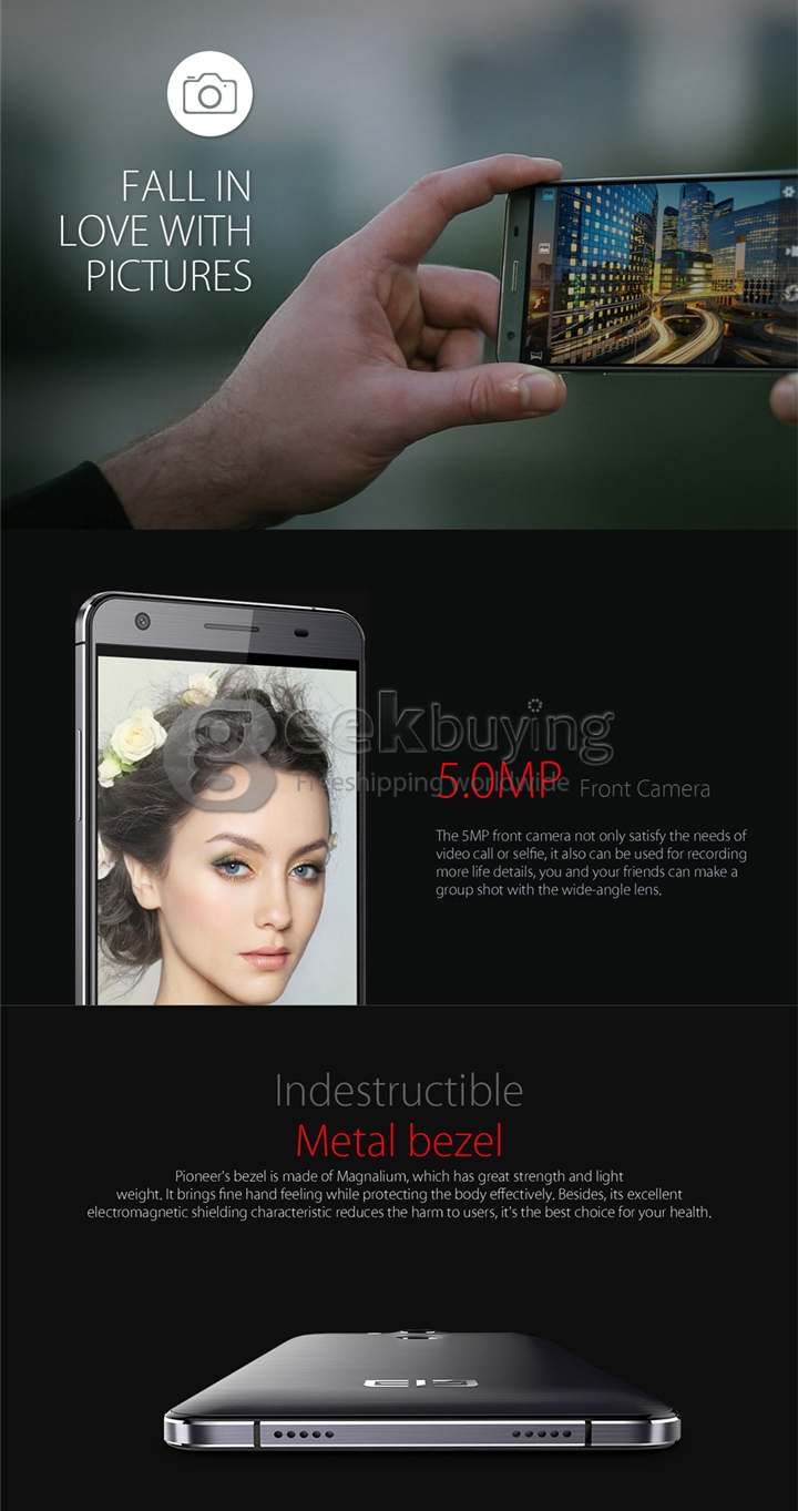 [HK Stock]Elephone P7000 64bit 4G LTE 5.5inch FHD Android 5.0 3GB RAM MTK6752 Octa Core 1.7GHz Smartphone 13.0MP Dual Camera - Black