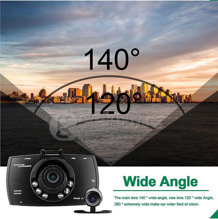 Blackview G30B 2.7 inch 1080P FHD Car DVR Dashcam Video Recorder 140 Degree Wide Angle Lens with Rear View Camera - Black