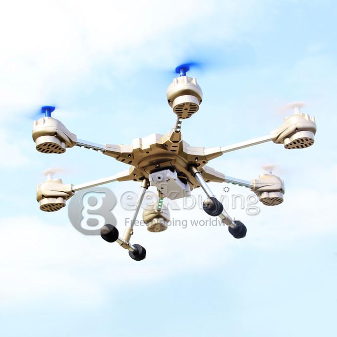 Huajun HJ918 W609-9 4.5 Channel RC 6-Rotor 3D Eversion Aircraft Copter - Golden