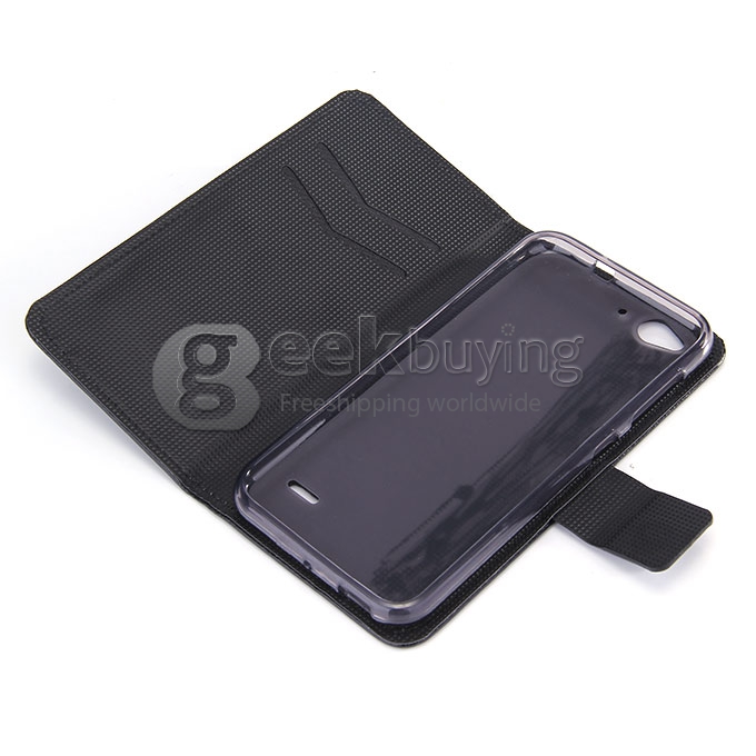 [HK Stock]Protective PU Leather Case Hard Case Cover with for ZTE Blade S6 Q7 5.5inch - Black