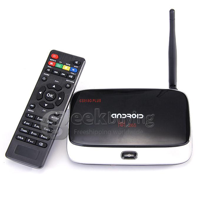 CS918G Plus Amlogic S805 Quad Core Android4.4 TV Box 1G 8G LAN WIFI 802.11b/g/n BT4.0 HDMI Miracast/DLNA 1080P - Black
