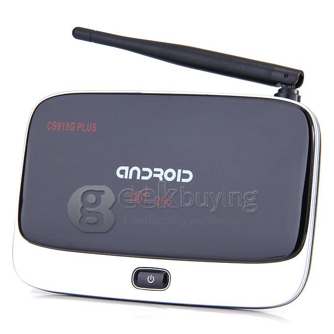 CS918G Plus Amlogic S805 Quad Core Android4.4 TV Box 1G 8G LAN WIFI 802.11b/g/n BT4.0 HDMI Miracast/DLNA 1080P - Black
