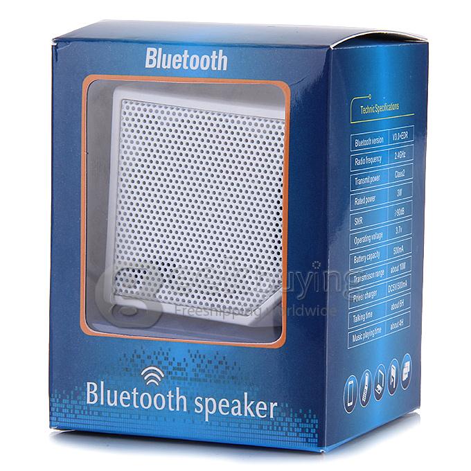 Mini Wireless BT3.0+EDR Protable Square Audio Box Bluetooth Subwoofer Magic Cube Speaker - White
