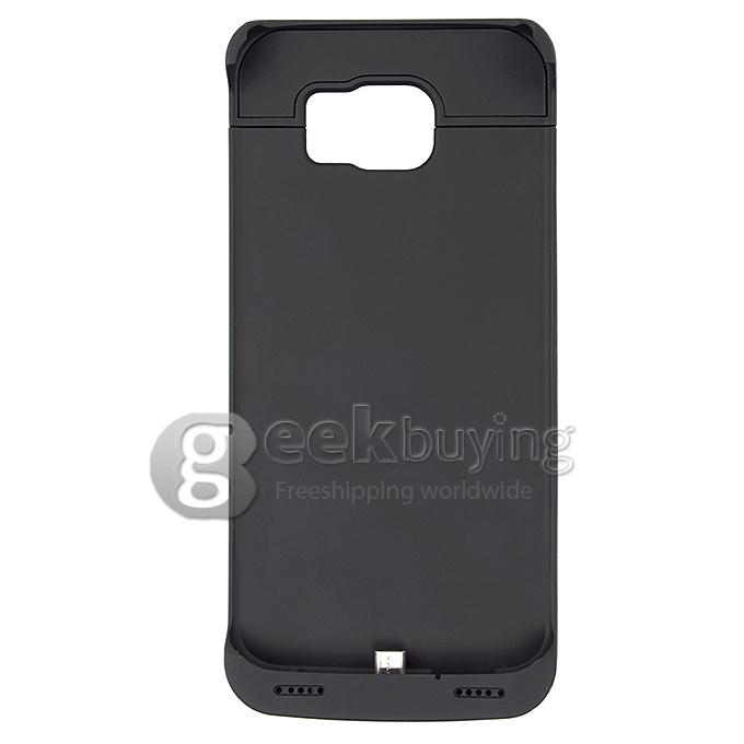 4200mah External Back Power Bank Rechargeable Battery Cover Case For Samsung S6 - Black