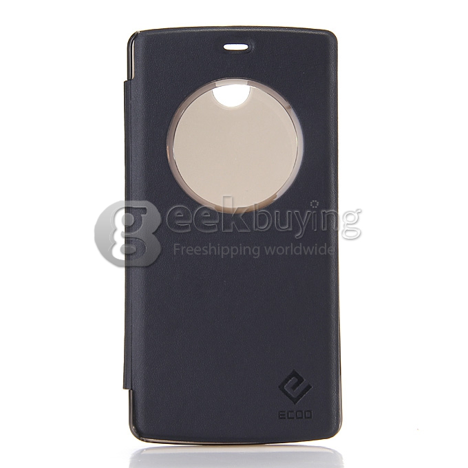 Protective PU Leather Hard Flip Cover Shell for ECOO E04/ E04 PLUS/ Bluboo X6 - Black