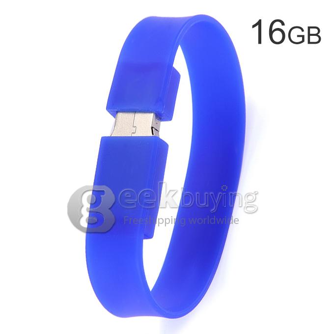 16GB Silicone Bracelet U Disk - Blue