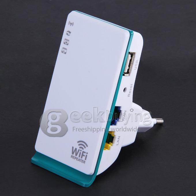 Portable MiNi Wireless-N WiFi Repeater Router Support AP Repeater Client Bridge IEEE Networking EU Plug - White
