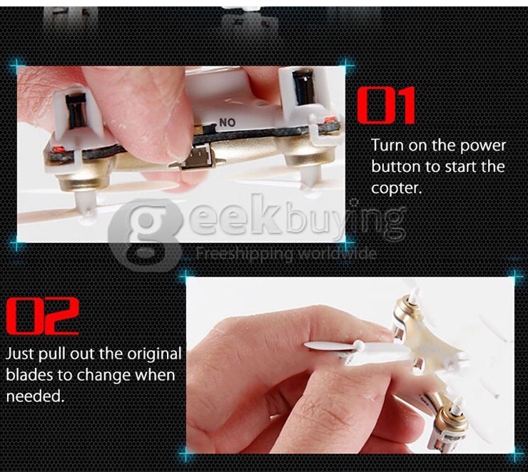 Cheerson CX-10A Nano Quadcopter with Headless Mode CX10A Quadcopter RTF - Black