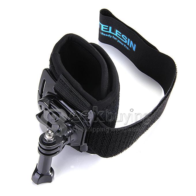 [HK Stock] Telesin Yi-WFS Arm Band Wrist Strap with Steerable Holder Accessories for Xiaoyi Yi Xiaoyi Sport Camera - Black