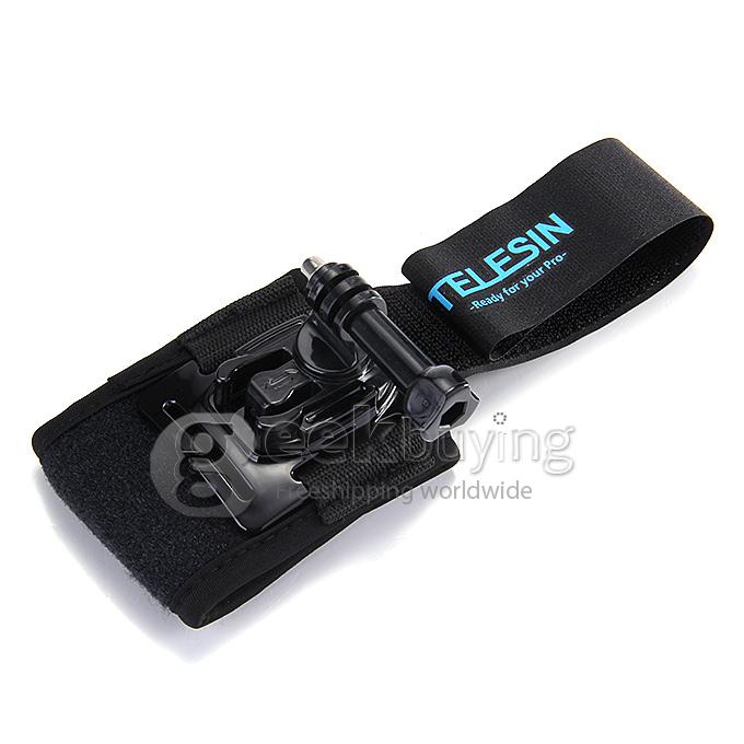 [HK Stock] Telesin Yi-WFS Arm Band Wrist Strap with Steerable Holder Accessories for Xiaomi Yi Xiaoyi Sport Camera - Black
