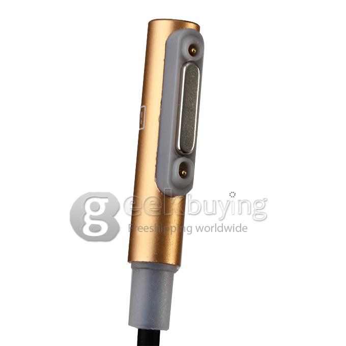 Magnetic Aluminum Metal LED USB Charger Cable For Sony Xperia Z1 Z2 Z3 Compact - Golden