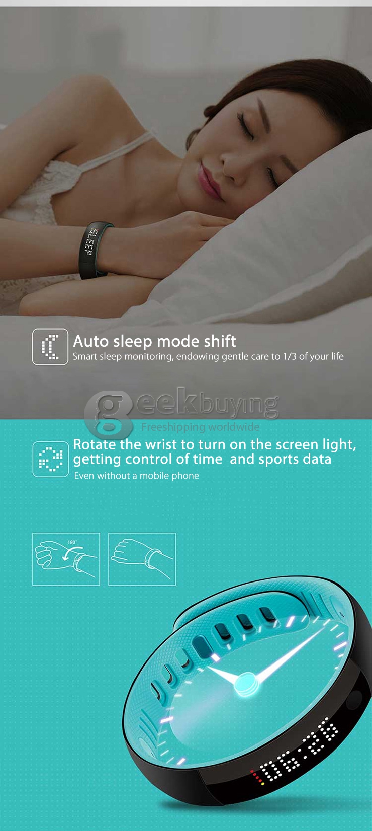 Huawei Honor AF500 IP57 Bluetooth 4.0 Smart Watch Bracelet Sleep Tracking for Android iOS iphone 6 iPhone 6s - Blue