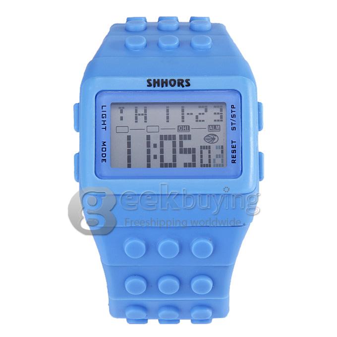 Rainbow Children Wrist Watch with Digital LED Display - Blue