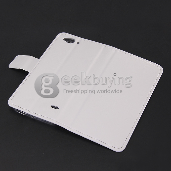 Protective PU Leather Case Hard Case Cover with for ZTE Blade S6 Q7 5.5inch - White