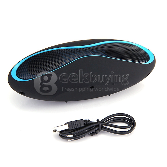 Mini Rugby Design X6 Wireless Bluetooth Speaker HIFI MP3 Speaker System with Mic Hands-free - Blue