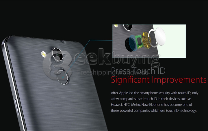 [HK Stock]Elephone P7000 64bit 4G LTE 5.5inch FHD Android 5.0 3GB RAM MTK6752 Octa Core 1.7GHz Smartphone 13.0MP Dual Camera - Black