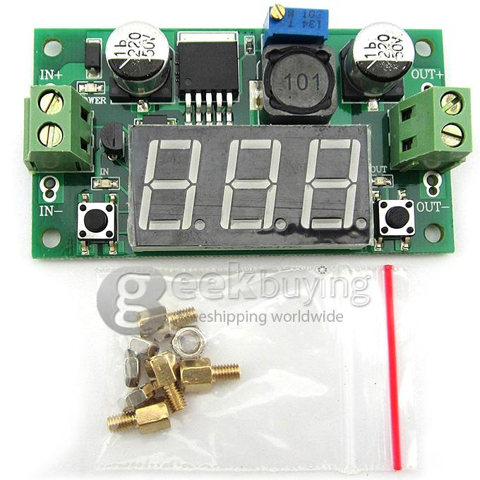 DIY LM2596 Adjustable Step-down Voltage Regulator Buck Converter Module With Voltmeter Display