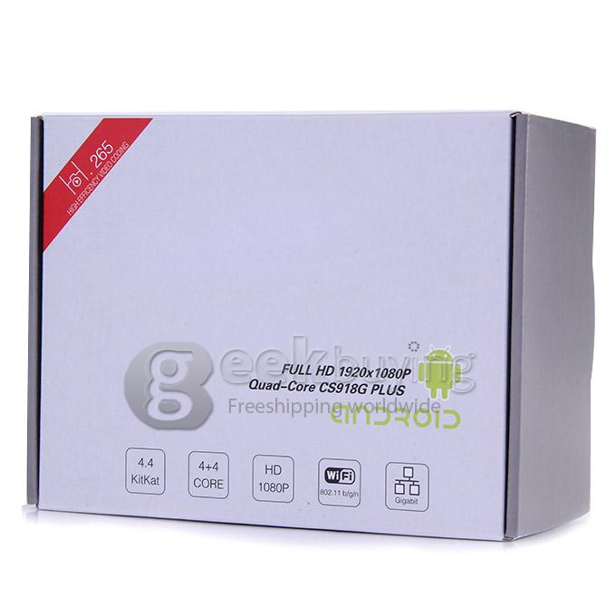 CS918G Plus Amlogic S805 Quad Core Android4.4 TV Box 1G 8G LAN WIFI 802.11b/g/n BT4.0 HDMI Miracast/DLNA 1080P - Black