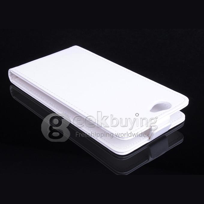 Protective Hard Cover Flip Stand Leather Case for Elephone P5000 -White