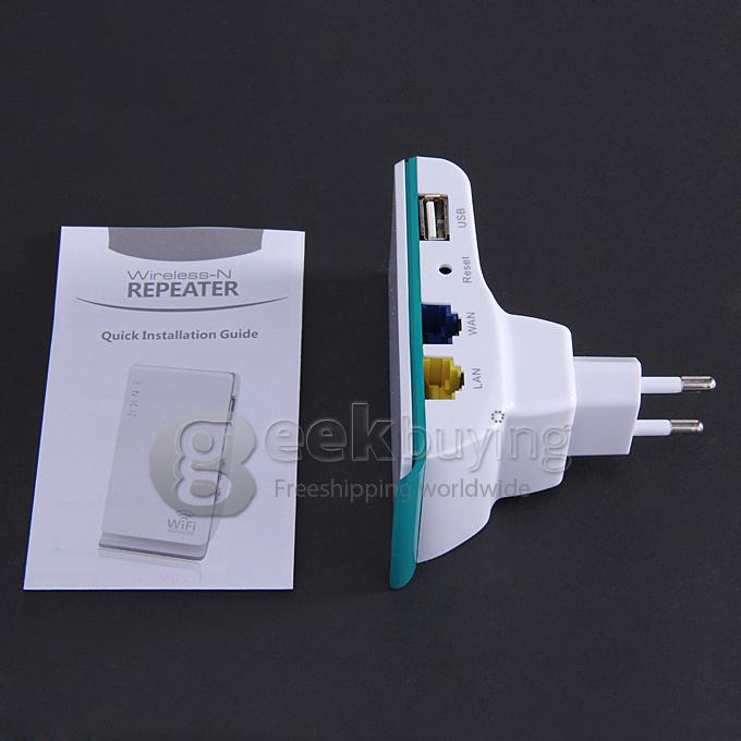 Portable MiNi Wireless-N WiFi Repeater Router Support AP Repeater Client Bridge IEEE Networking EU Plug - White