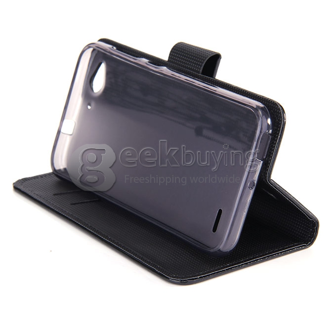 [HK Stock]Protective PU Leather Case Hard Case Cover with for ZTE Blade S6 Q7 5.5inch - Black