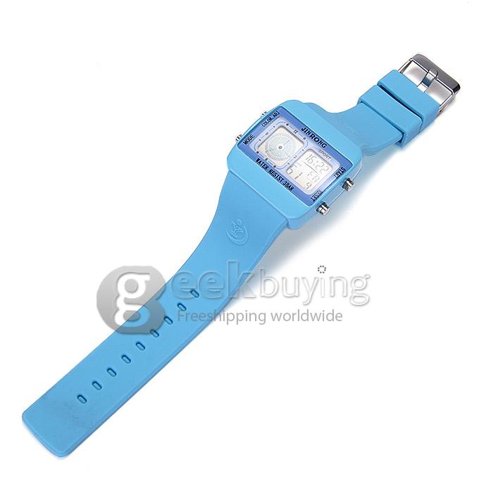 JR-806F Fashion Unisex Waterproof Sports Watch With Analog & Digital Dual Time Display And LED - Blue