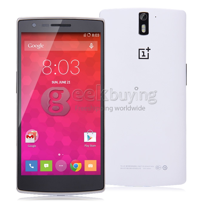 [Spain Stock] ONEPLUS ONE 5.5Inch CyanogenMod 11.0 3GB 16GB 4G FDD-LTE Smartphone Qualcomm Snapdragon 801 Krait 400 Quad Core 2.5GHz Gorilla Glass 13.0MP OTG NFC - White