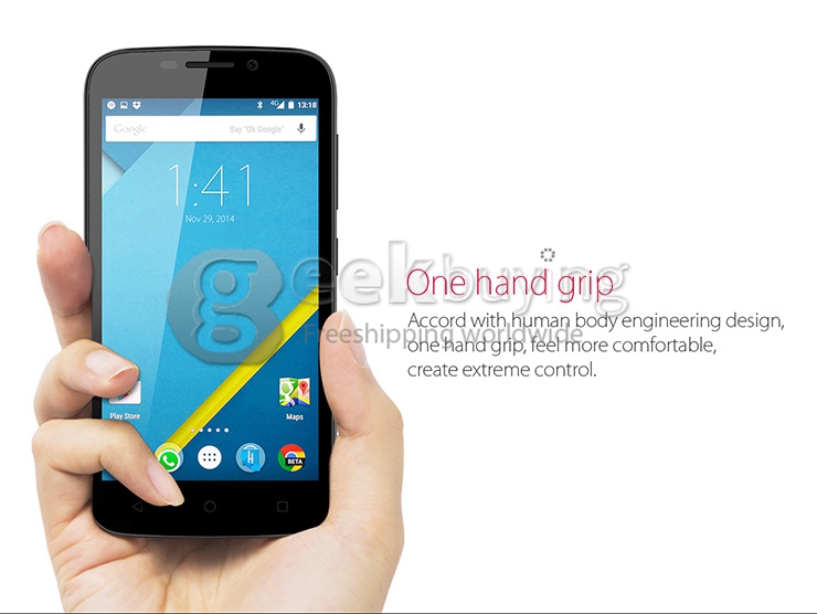 [HK Stock]Elephone G9 4.5inch 64bit 4G LTE Android 5.1 Smartphone MTK6735M Quad Core 1GB RAM 8GB ROM 8.0MP - Black