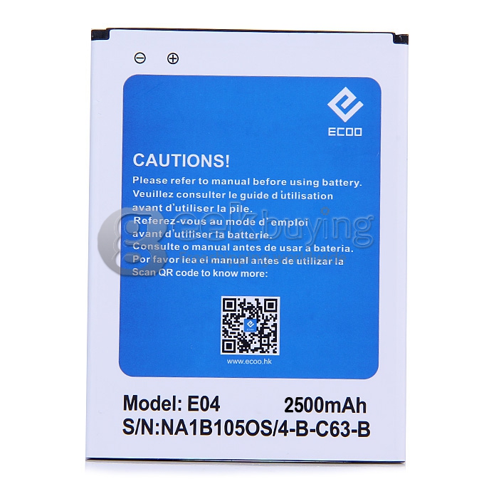 2500mAh Rechargeable Lithium-ion Battery for ECOO E04/E04 PLUS Smart Phone