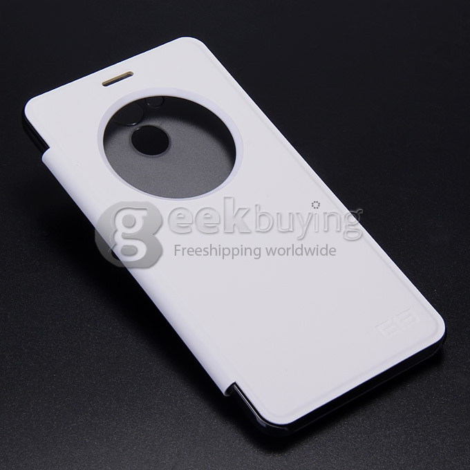 Protective PU Leather Hard Flip Cover Shell for Elephone P7000 Smartphone - White