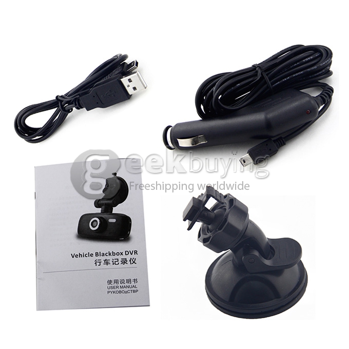 G1WT Full HD 1080P 2.7Inch 120 Degree Wide Angle G-Sensor Motion Detection HDMI/USB/AV-Out Car DVR Recorder - Black
