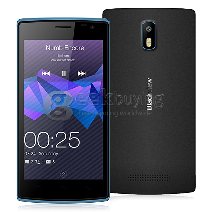 Blackview Breeze 4.5inch IPS MTK6582M Quad Core 1.3GHz Smartphone Android 4.4 OS 1GB RAM 8GB ROM 8.0MP Smart Wake- Black