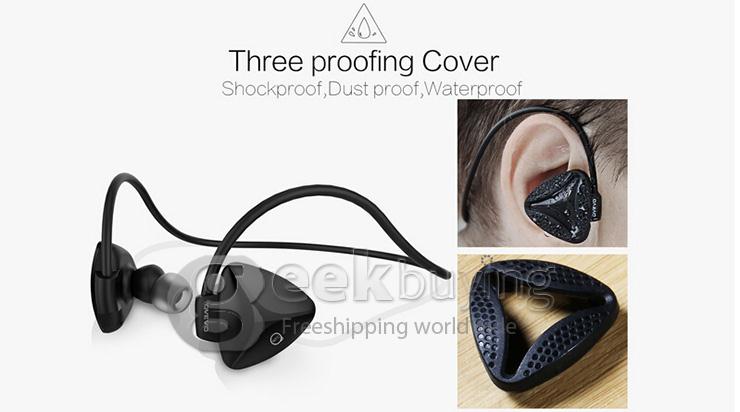 OVEVO SH03B Wireless Stereo BT4.0 Sport Headphone Capacitive MIC Waterproof Dustproof Shockproof - Black