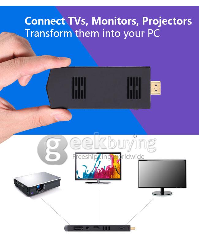 MEEGOPAD T02 Ubuntu Mini PC Compute Stick Intel Z3735F Quad Core 2G/32G 802.11b/g/n HDMI