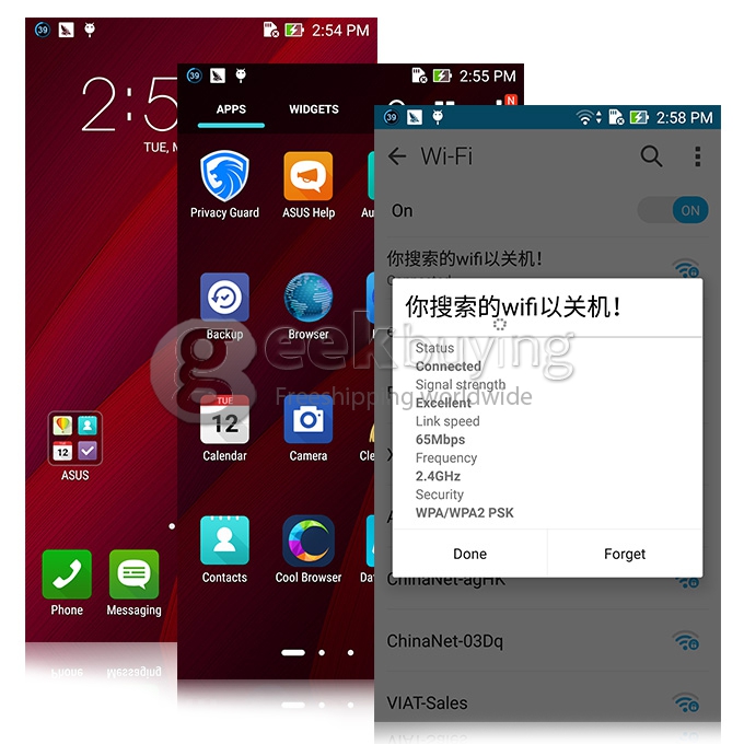 [Package B]ASUS Zenfone 2 ZE551ML 5.5inch FHD 4G LTE Android 5.0 4GB 32GB Smartphone(Red) + Leather Case(Red) + Tempered Glass Screen Protector