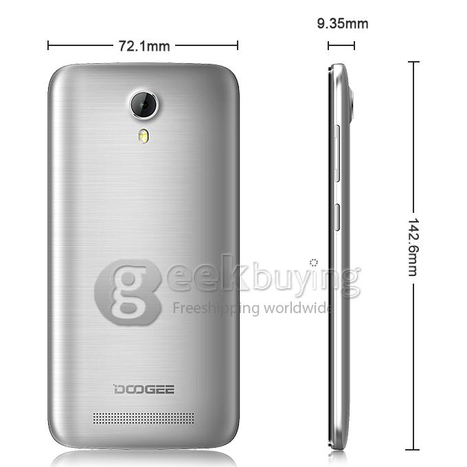 [HK Stock] DOOGEE VALENCIA 2 Y100 PRO 5.0inch 2.5D Corning Gorilla Glass 64bit 4G FDD-LTE Android 5.1 Smartphone MTK6735 Quad Core - Silver