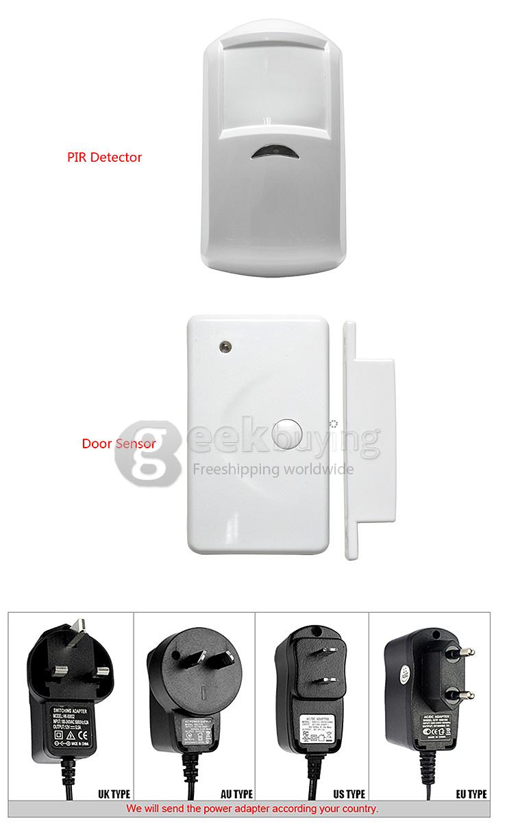 YA-500-GSM-6 Wireless SMS Home Security Alarm With Sensor Detector Call System - US Plug