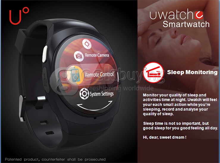 UO Bluetooth Smart Sports Watch Pedometer Stopwatch BT4.0 Waterproof