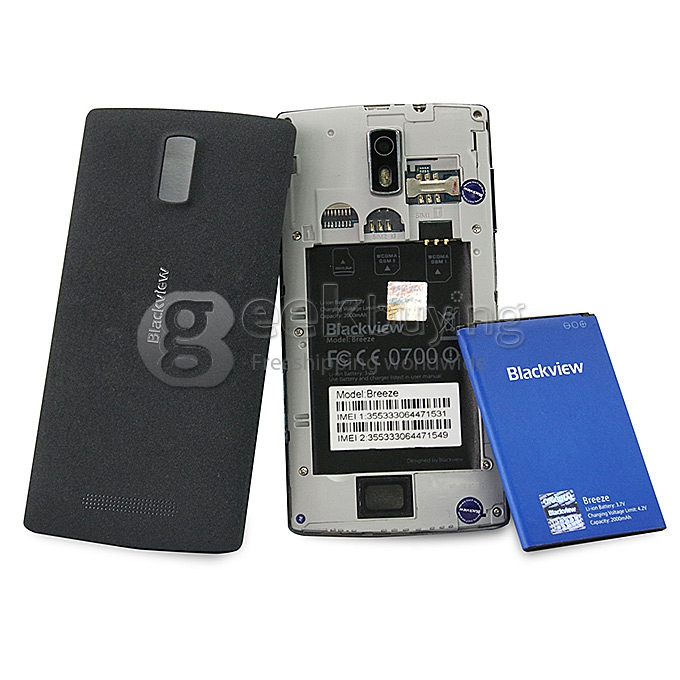Blackview Breeze 4.5inch IPS MTK6582M Quad Core 1.3GHz Smartphone Android 4.4 OS 1GB RAM 8GB ROM 8.0MP Smart Wake- Black