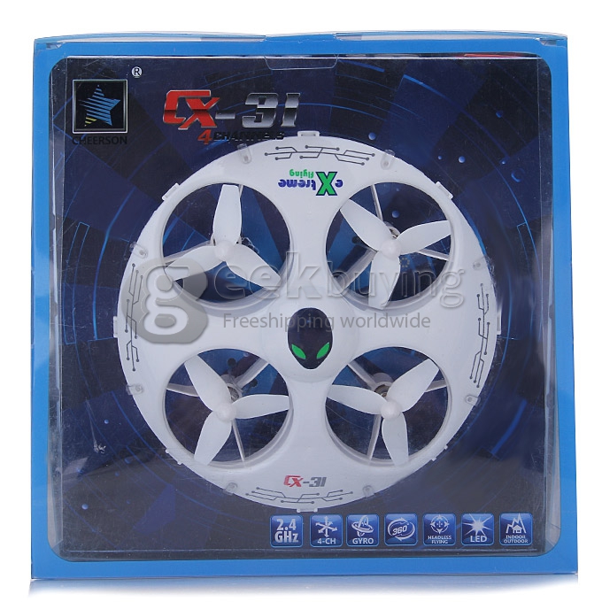 Cheerson CX-31 UFO 2.4G 6-Axis Gyro 3D Eversion With Headless Mode RC Quadcopter Left Hand Throttle - White