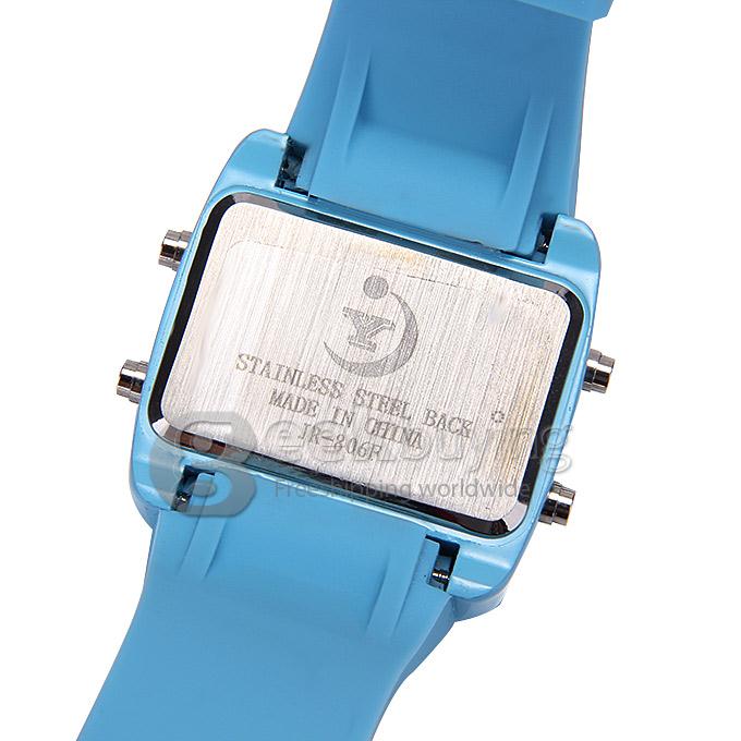 JR-806F Fashion Unisex Waterproof Sports Watch With Analog & Digital Dual Time Display And LED - Blue