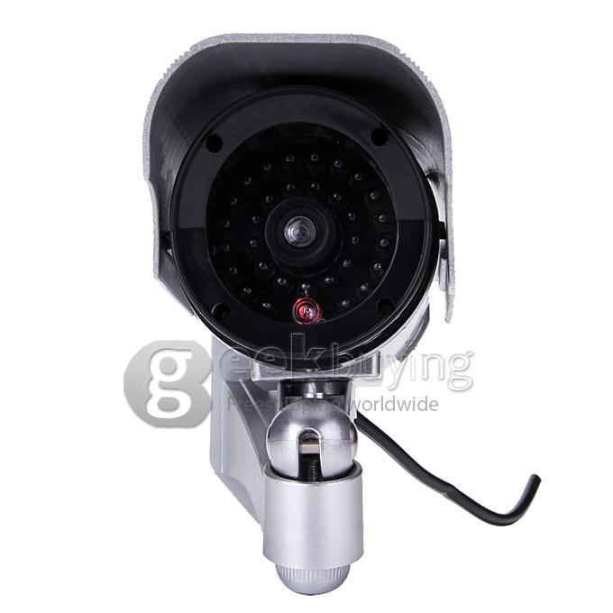 Dummy Solar & Batteries Powered CCD Security Cameras With Flashing LED Red Light For Indoor And Outdoor Security Use