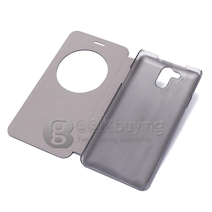 Protective Hard Cover Flip Stand Leather Case for Elephone P7000 Smartphone - White
