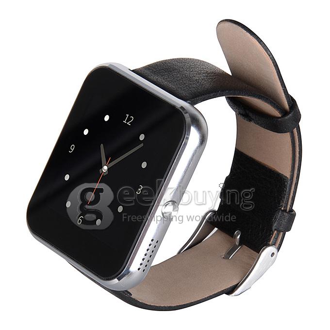 CUBOT R8 Toughened OGS Panel Multifunction Multilingual Smart Watch MTK2501 BT4.0 Premium Leather Strap - Silver