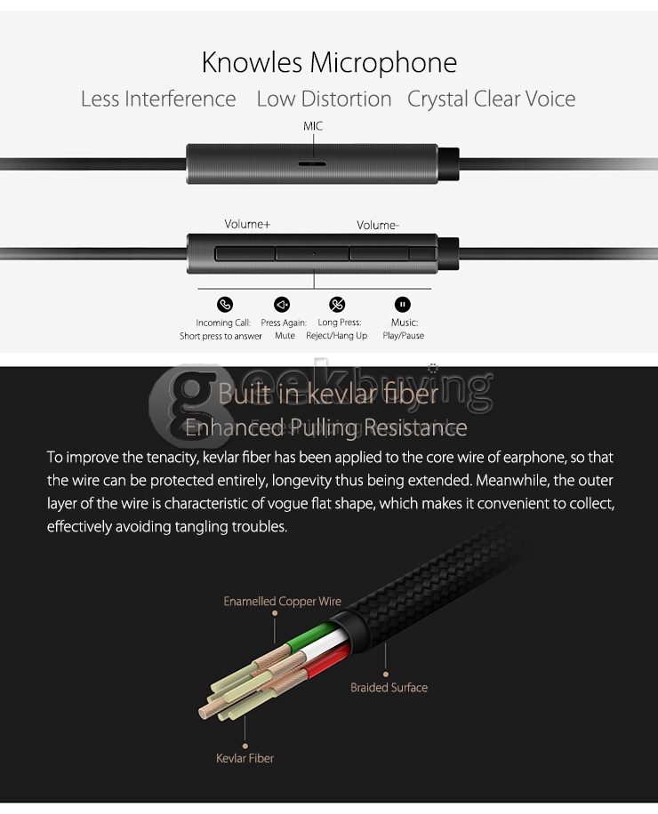 [Wholesale]10pcs Original Xiaomi Piston 3 Earphone 2015 In-Ear Earphones Wire Control Mic for iPhone iPod Android - Black
