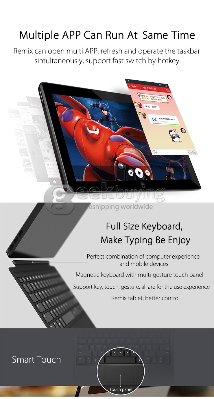 [HK Stock]Jide SK1-W Remix OS 2GB/64GB Nvidia Tegra Quad Core 1.8GHz Android 4.4 Tablet PC With Keyboard 11.6 Inch IPS 1920*1080 A-GPS Miracast - Black + Red