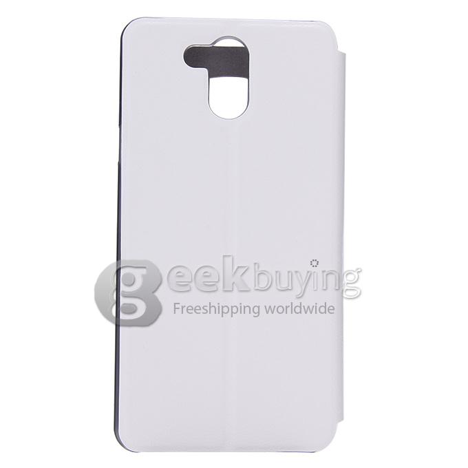 Protective Hard Cover Flip Stand Leather Case for Elephone P7000 Smartphone - White