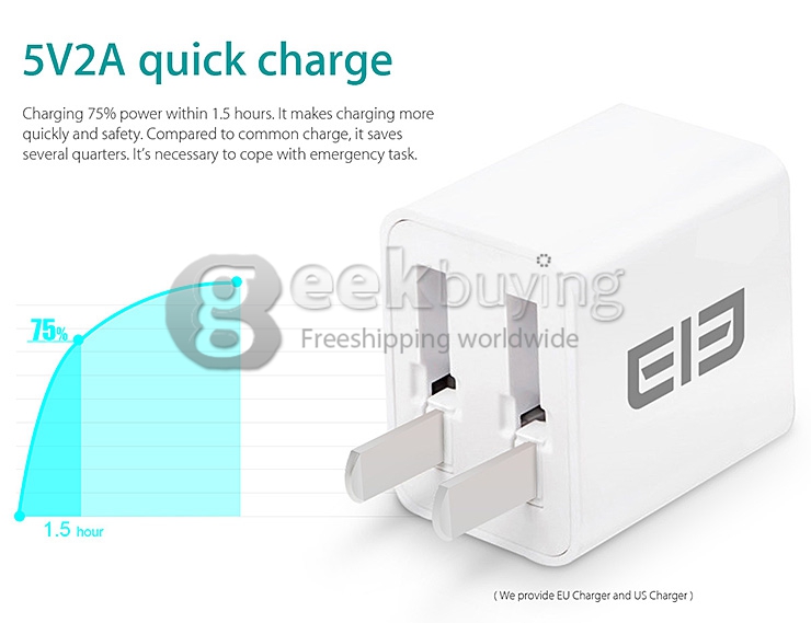 [HK Stock]Elephone P4000 5.0inch 64bit 4G LTE Android 5.1 Smartphone MTK6735 Quad Core 2GB RAM 16GB ROM 4800mAh Battery - White